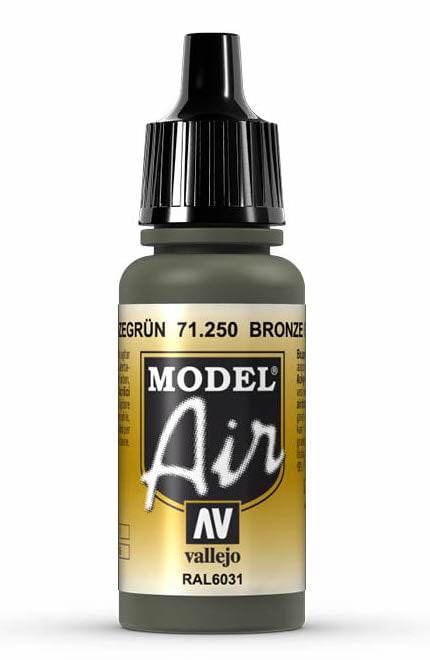 Vallejo Paint - Acrylic Vallejo 71.250 Bronze Green Model Air 17ml Bottle