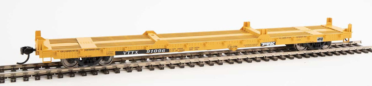 Walthers Walthers 910-5379 60' Pullman-Standard Flatcar TTX VTTX #91096 (20' and 40' container loading) HO Scale