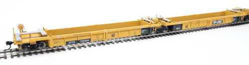 Walthers Walthers 910-55645 Thrall 5-Unit Rebuilt 40' Well Car Trailer-Train DTTX #740584 A-E (yellow, Large Black & White Logo) HO Scale