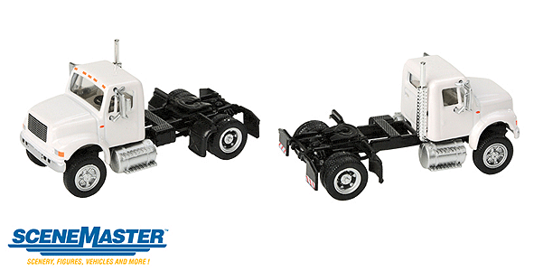 Walthers Walthers 949-11190 International 4900 Single-Axle Semi Tractor Only White - Assembled HO Scale SceneMaster