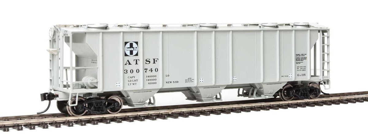 Walthers Walthers Mainline 910-7006 50' PS-2 2893 3-Bay Covered Hopper - ATSF - Santa Fe #300740 HO Scale
