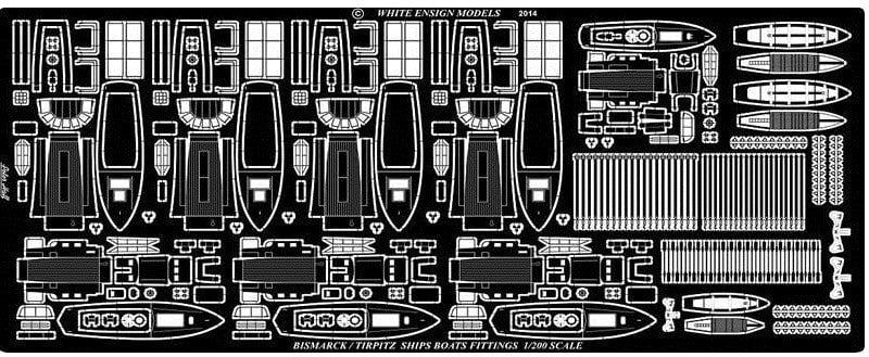 White Ensign Details DETAIL PARTS White Ensign Details 1/200 Bismarck, Tirpitz Ships Boat Fittings Detail Set