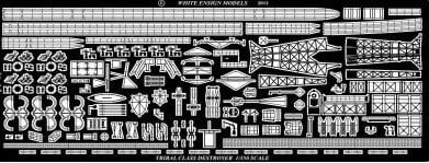 White Ensign Details DETAIL PARTS White Ensign Details 1/350 Tribal Class Destroyer Detail Set for TSM