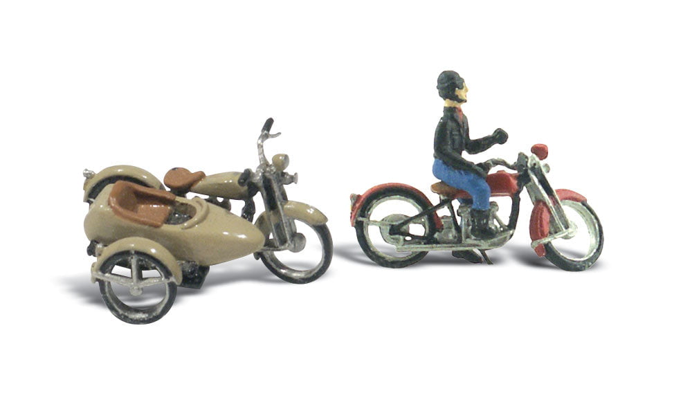 Woodland Scenics Woodland Scenics 228 HO Scale Motorcycles & Sidecar Scenic Details