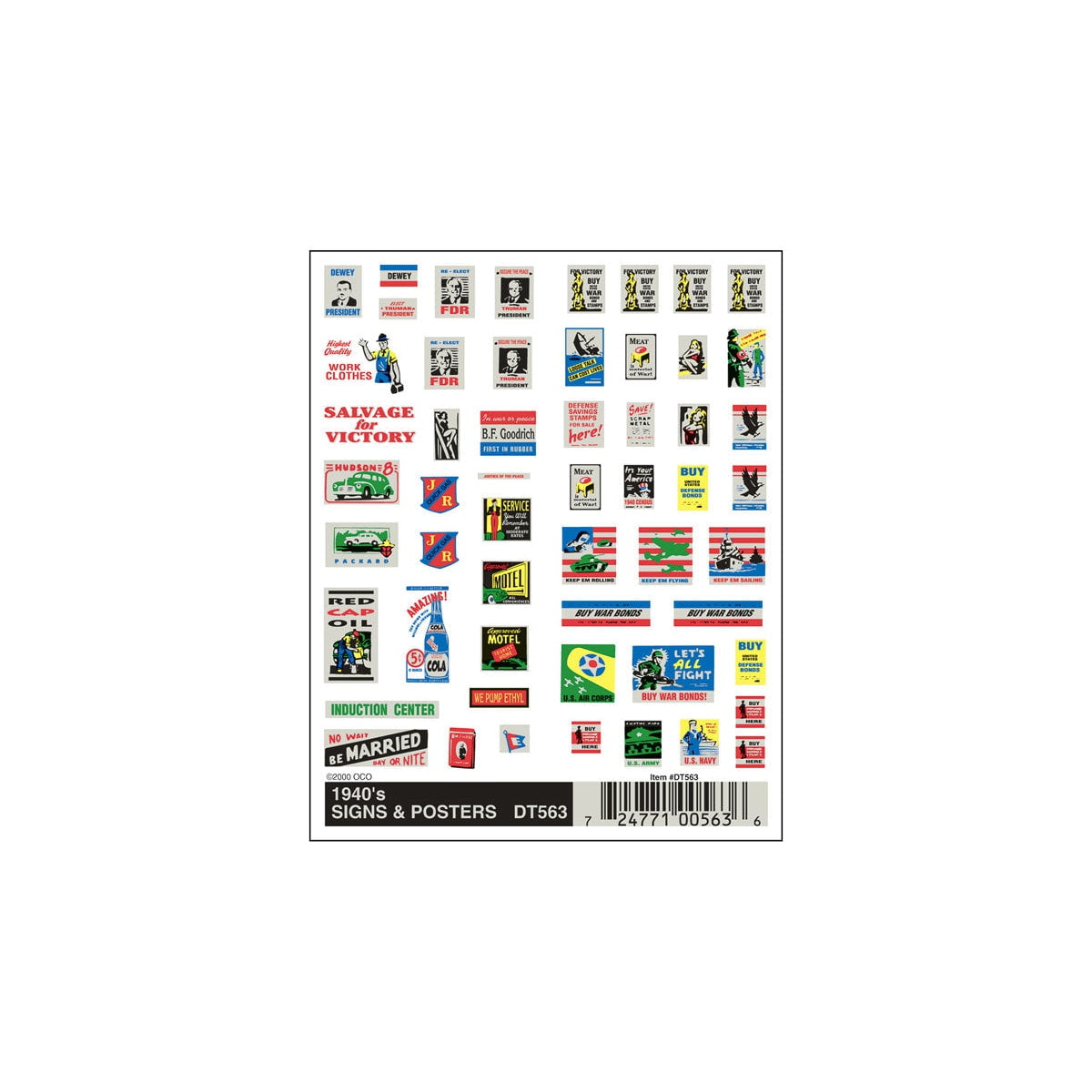 Woodland Scenics Woodland Scenics 563 1940's Signs & Posters