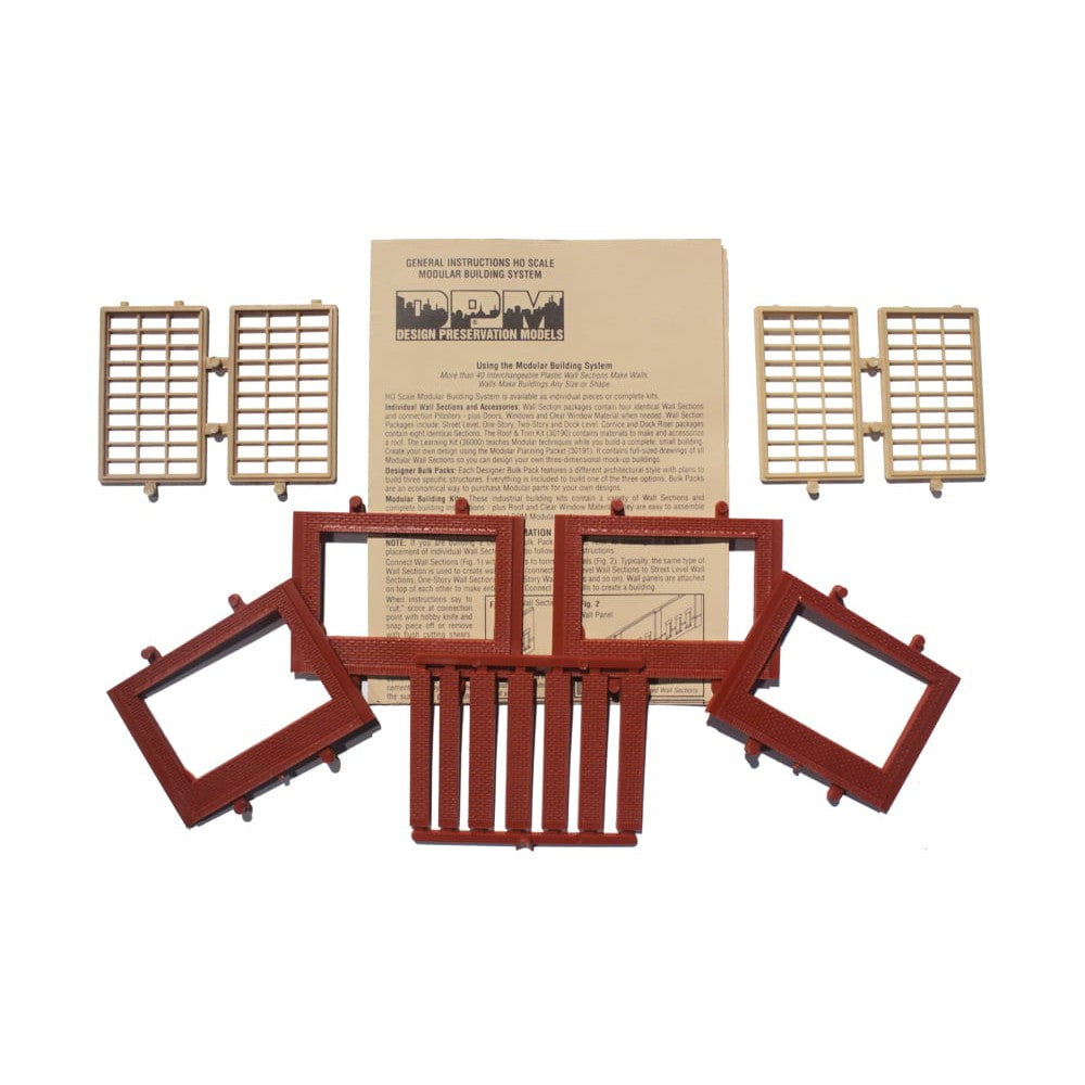 Woodland Scenics Woodland Scenics HO Scale DPM 1-Story Wall Steel Sash Windows