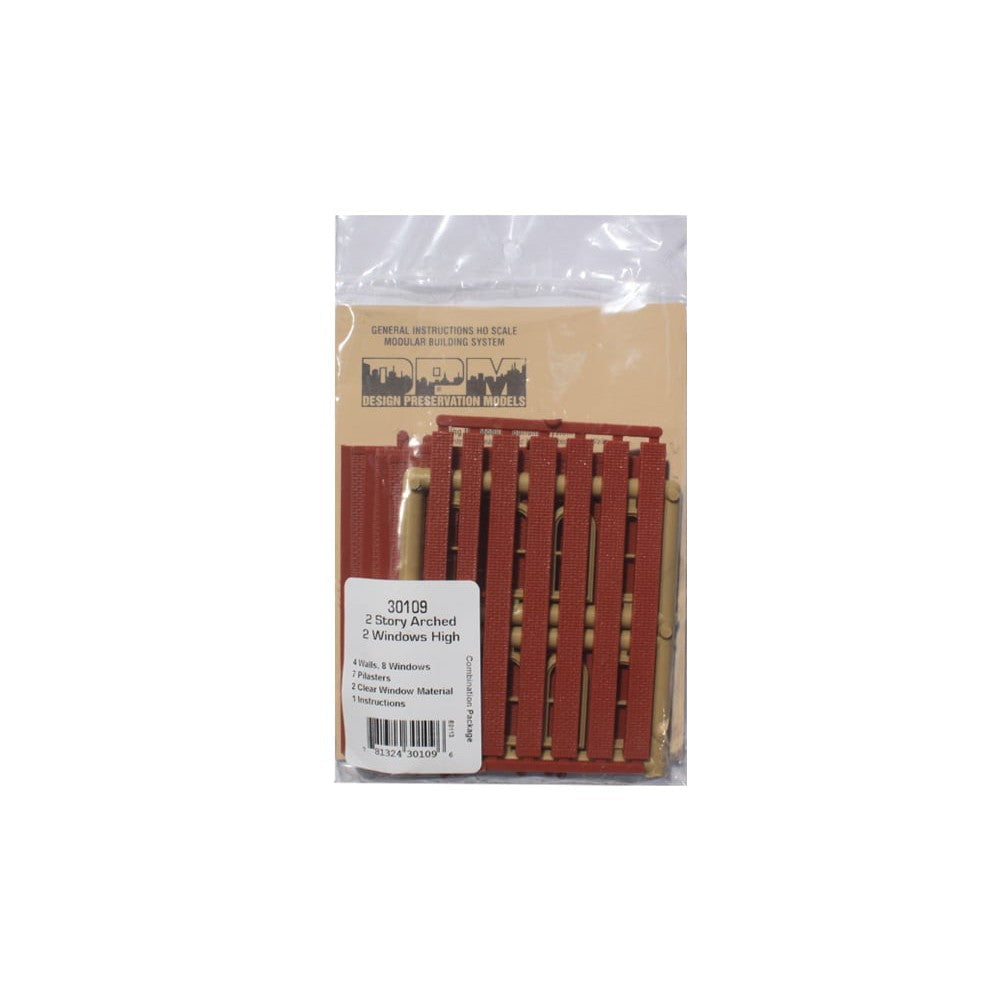 Woodland Scenics Woodland Scenics HO Scale DPM 2-Story Wall Arched Upper 2-Windows