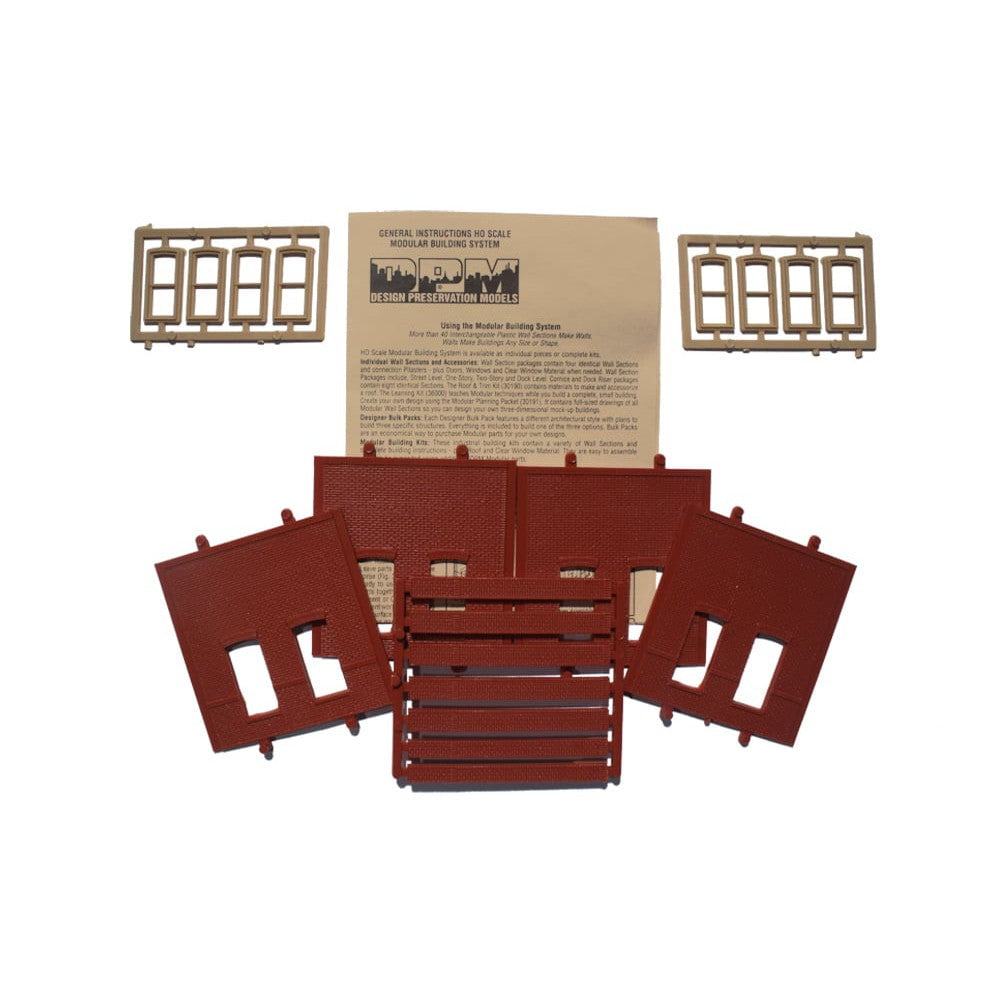 Woodland Scenics Woodland Scenics HO Scale DPM Street Level Wall Small Rectangular Windows