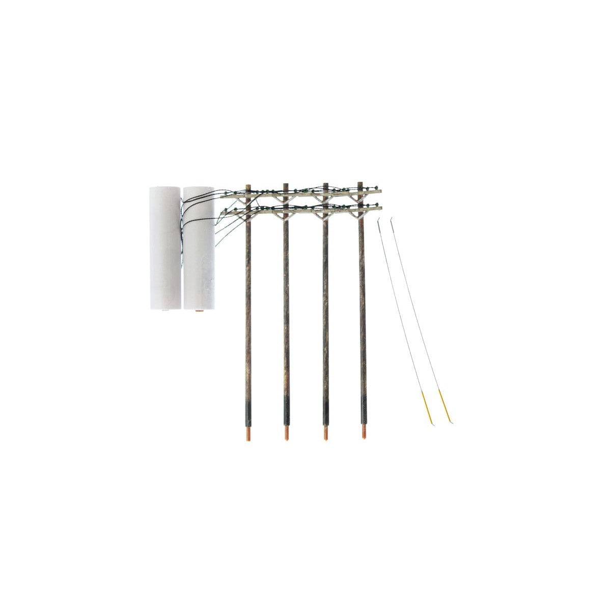 Woodland Scenics Woodland Scenics HO Scale Pre-Wired Poles Double Crossbar Power Poles