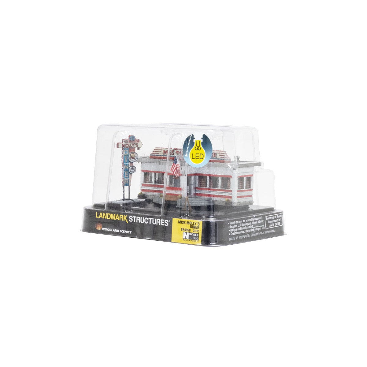 Woodland Scenics Woodland Scenics N Scale Miss Molly’s Diner Built and Ready
