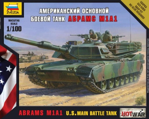 Zvezda MILITARY MODEL Zvezda 1/100 M1A1 Abrams MTB Snap Kit