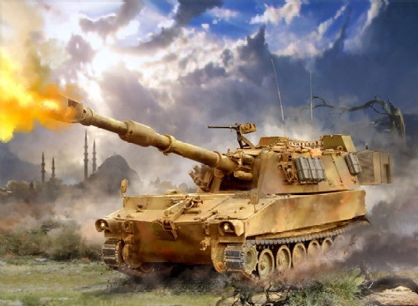 Zvezda MILITARY MODEL Zvezda 1/100 US 155mm Self-Propelled M109A2 Howitzer Snap Kit