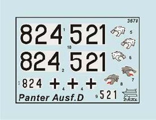 Zvezda MILITARY MODEL Zvezda 1/35 PzKpfw V Panther Ausf D Tank Kit