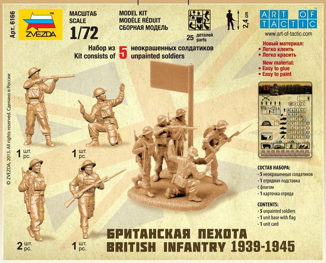 Zvezda MILITARY MODEL Zvezda 1/72 British Infantry 1939-45 (5) Snap Kit