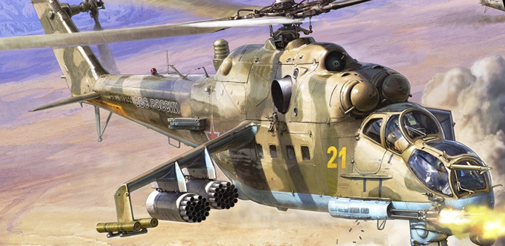 Zvezda MODEL AIRCRAFT Zvezda 1/48 Russian Mil Mi24P Attack Helicopter Kit