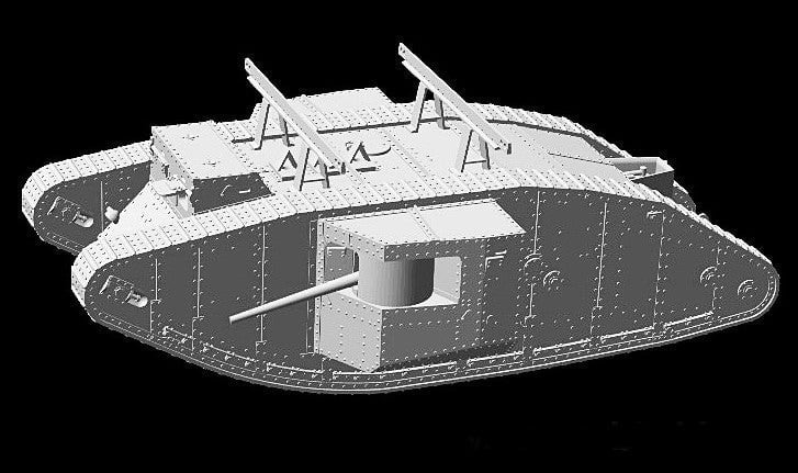 Master Box MILITARY MODEL Master Box Ltd 1/72 WWI British Male Mk I Tank Modified for Gaza Strip Kit