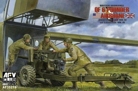 AFV Club MILITARY MODEL AFV Club 1/35 British QF Mk 4 6-Pdr Anti-Tank Gun & Mk III Carriage Kit