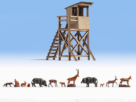 Noch MODEL TRAINS Noch N Wooden Viewing Stand Laser-Cut Wood - Assembled