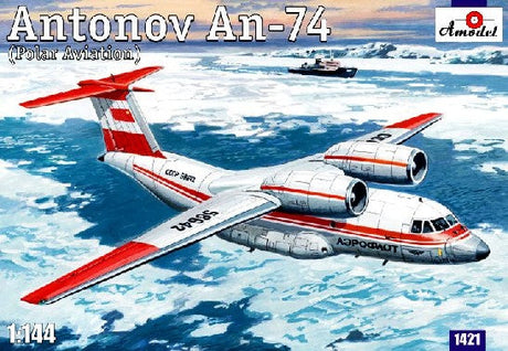 A Model From Russia MODEL AIRCRAFT A Model From Russia 1/144 Antonov An74 Polar Soviet Commercial/Cargo Aircraft Kit