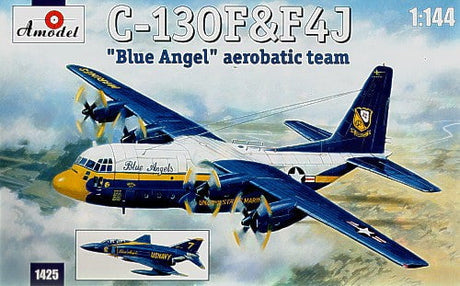 A Model From Russia MODEL AIRPLANES A Model From Russia 1/144 C130 Hercules & F4J Blue Angel Aerobatic Team Aircraft (2 Kits) Kit