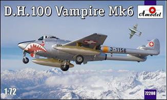 A Model From Russia MODEL AIRPLANES A Model From Russia 1/72 DH 100 Vampire Mk 6 RAF Jet Fighter Kit