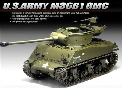 Academy MILITARY MODEL Academy 1/35 M36B1 GMC US Army Tank Destroyer Kit