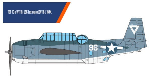 Academy MODEL AIRCRAFT Academy 1/48 TBF1C USN Torpedo Bomber Battle of Leyte Gulf Kit