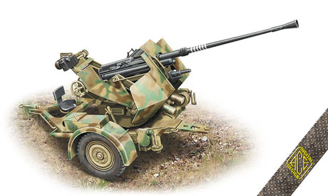 Ace MILITARY MODEL Ace 1/72 3.7cm Flak 36 AA Gun w/SdAh52 Carriage Trailer Kit