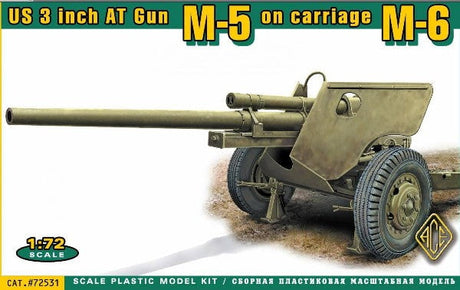 Ace MILITARY MODEL Ace  1/72 US 3-inch Anti-Tank Gun w/M6 Carriage Kit