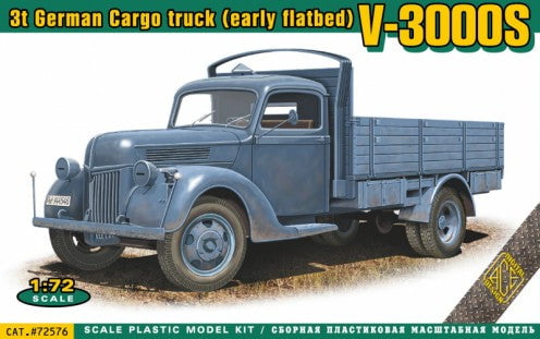 Ace MILITARY MODEL Ace 1/72 V3000S 3-Ton German Cargo Truck (Early Flatbed) Kit