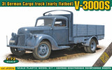 Ace MILITARY MODEL Ace 1/72 V3000S 3-Ton German Cargo Truck (Early Flatbed) Kit