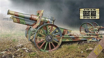 Ace MODEL AIRPLANES Ace 1/72 Cannon de 155C M1917 French Howitzer Gun w/Wooden-Type Wheels Kit
