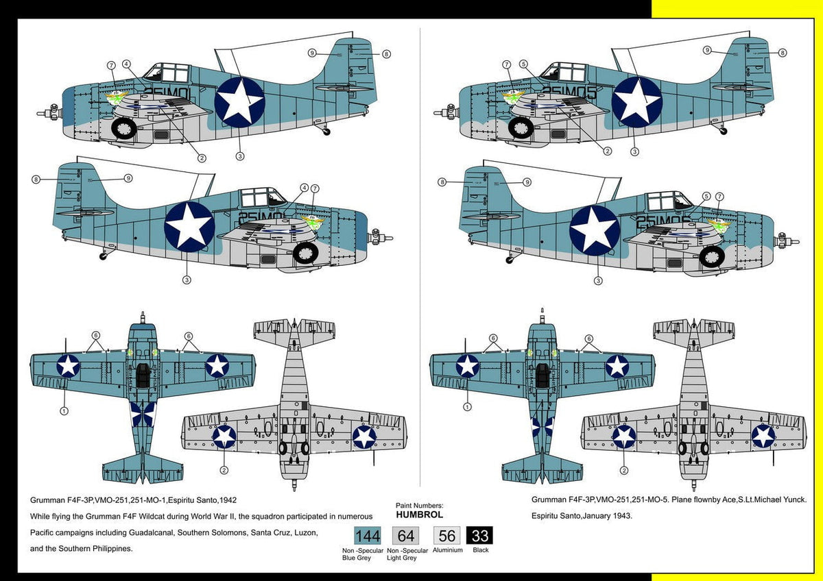 Admiral Models MODEL AIRPLANES Admiral  1/72 F4F3P Wildcat USN Recon Fighter Kit