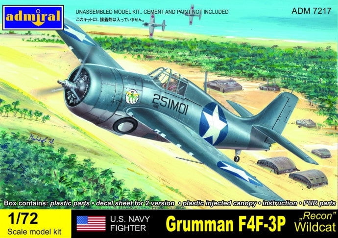 Admiral Models MODEL AIRPLANES Admiral  1/72 F4F3P Wildcat USN Recon Fighter Kit
