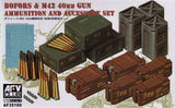 AFV Club MILITARY MODEL AFV Club 1/35 British Bofors & M42 40mm Gun Ammo & Accessory Set Kit