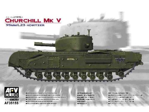 AFV Club MILITARY MODEL AFV Club 1/35 British Churchill Mk V Infantry Tank w/95mm/L23 Howitzer Gun Kit