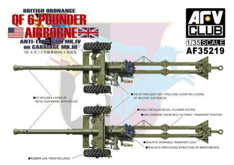 AFV Club MILITARY MODEL AFV Club 1/35 British QF Mk 4 6-Pdr Anti-Tank Gun & Mk III Carriage Kit