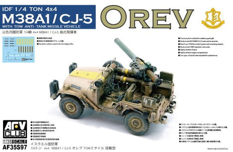 AFV Club MILITARY MODEL AFV Club 1/35 Orev IDF 1/4-Ton 4x4 M38A1/CJ05 Anti-Tank Missile Vehicle Kit
