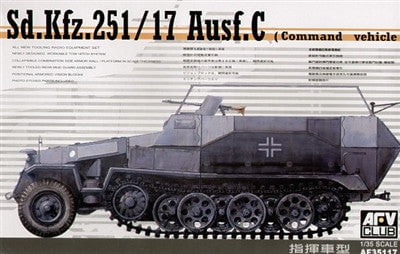 AFV Club MILITARY MODEL AFV Club 1/35 SdKfz 251/17 Ausf C Command Halftrack Kit