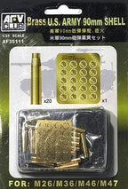 AFV Club MILITARY MODEL AFV Club  1/35 US Army 90mm Ammo Shells for M26/M36/M46/M47 (Brass)