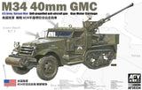 AFV Club MILITARY MODEL AFV Club 1/35 US Army M34 40mm Self-Propelled Anti-Aircraft Gun Motor Carriage Halftrack Korean War Kit