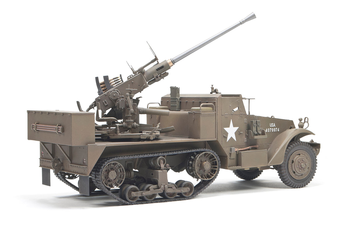 AFV Club MILITARY MODEL AFV Club 1/35 US Army M34 40mm Self-Propelled Anti-Aircraft Gun Motor Carriage Halftrack Korean War Kit