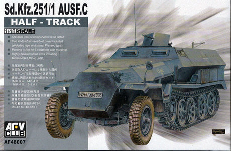 AFV Club MILITARY MODEL AFV Club 1/48 German SdKfz 251/1 Ausf C Halftrack Kit