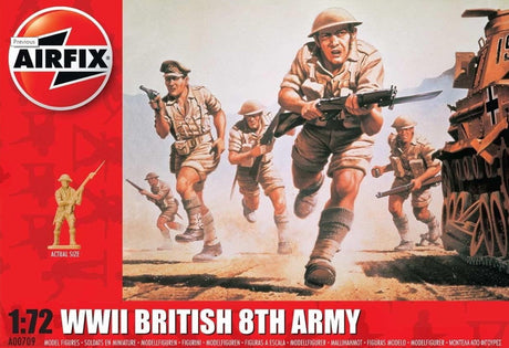 Airfix MILITARY MODEL Airfix 1/72 WWII British 8th Army Figure Set (Re-Issue) Kit