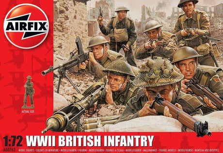 Airfix MILITARY MODEL Airfix 1/72 WWII British Infantry Figure Set (48)