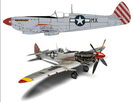 Airfix MODEL AIRCRAFT Airfix 1/24 Supermarine Spitfire Mk VIII Fighter Kit