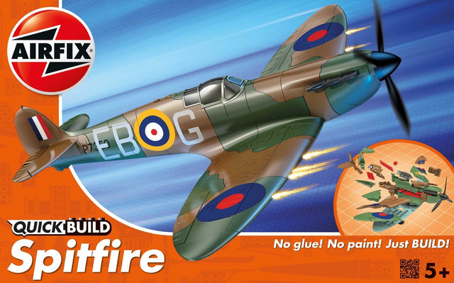 Airfix MODEL AIRPLANES Airfix 1/72 Quick Build Spitfire Fighter (Snap Kit)