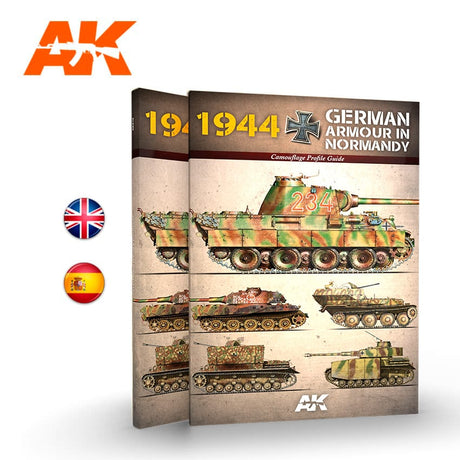AK Interactive HOBBY BOOKS AK Interactive Books - 1944 German Armour in Normandy Camouflage Profile Guide Book
