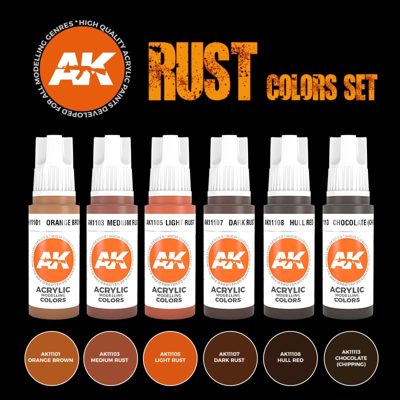 AK Interactive HOBBY PAINTS AK Interactive 3G Rust an Abandoned Paint Set