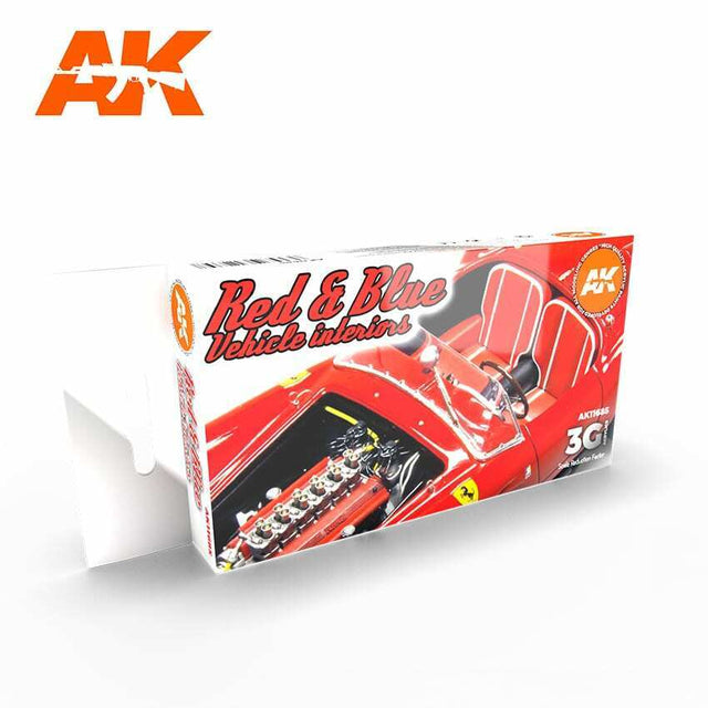AK Interactive MODEL CARS AK Interactive Cars & Civil Vehicles Series: Cars & Civil Vehicles Series: Red & Blue Interiors Acrylic Paint Set (6 Colors) 17ml Bottles